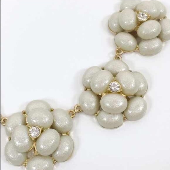 Shimmery Floral Rhinestone Boho Statement Necklace - Picture 2 of 3